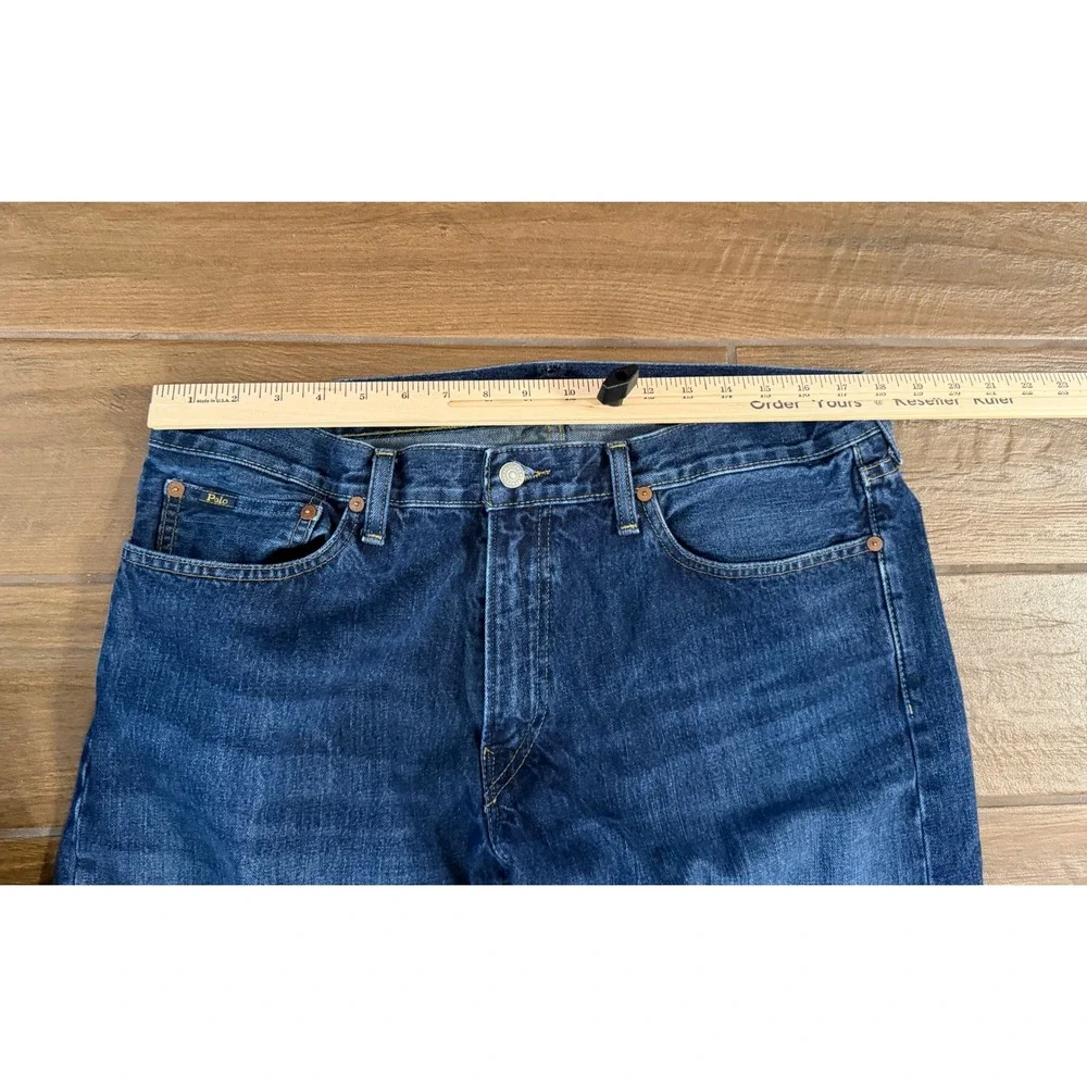 Polo Ralph Lauren Varick Slim Straight Blue Jeans Mens 36x34 (36x32) Medium Wash
